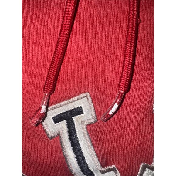 Vintage Nike Silver Tag Embroidered Swoosh Hoodie Red Large 22x27 - Picture 3 of 6